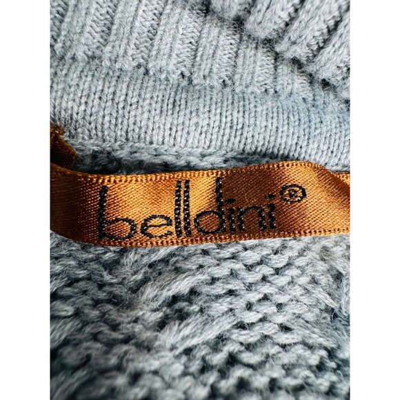 NWOT Bellini Gray L Cold Shoulder Knit Tunic Sweater Dress Turtleneck - Picture 3 of 15